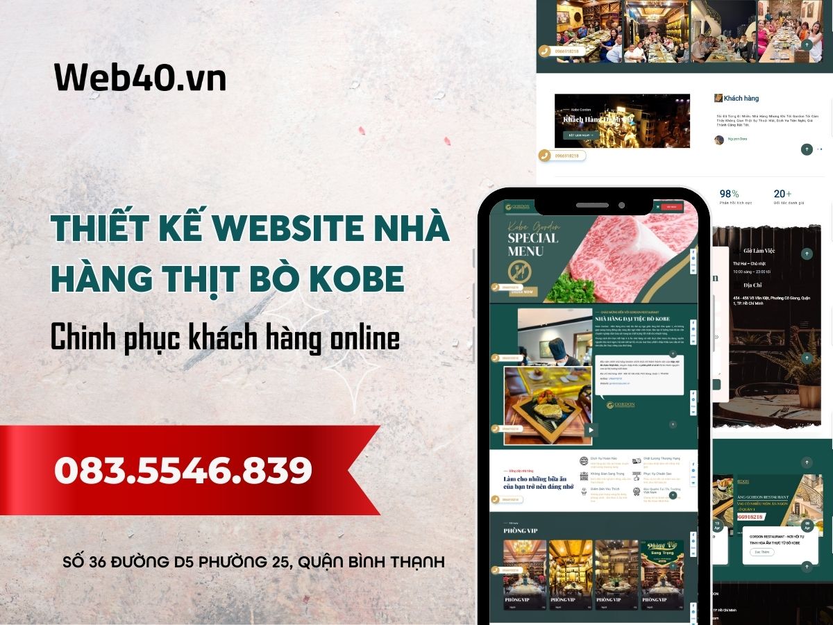 Thiết kế website nhà hàng thịt bò Kobe