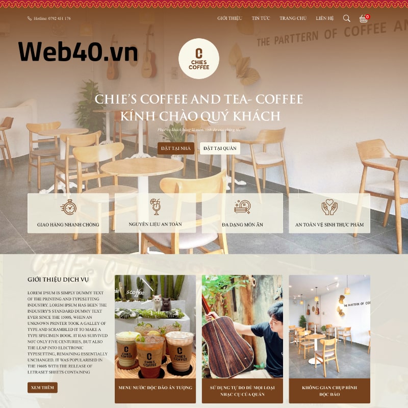 thiết kế web bán cà phê 