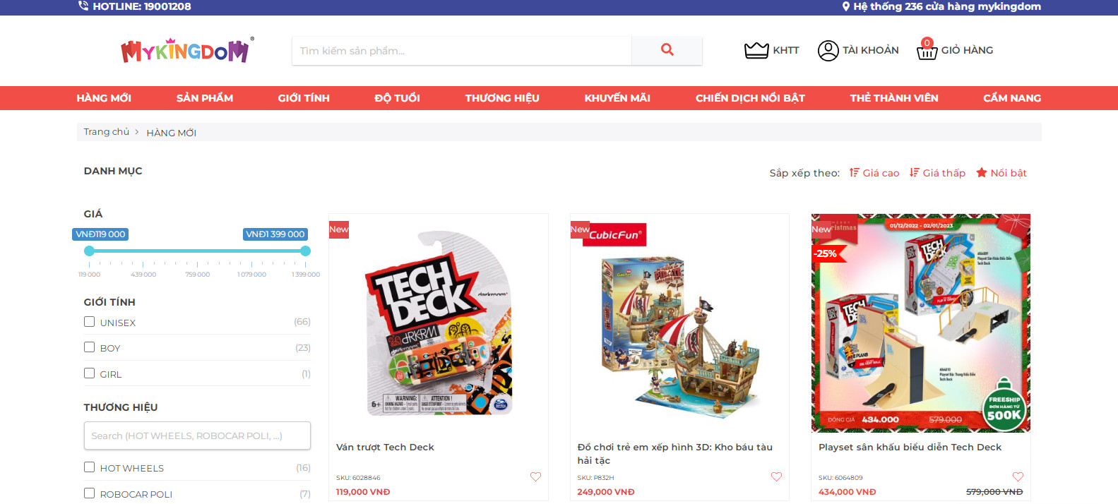 thiết kế website bán đồ chơi